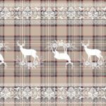 TAPPETO ANTISCIVOLO CERVO TARTAN SCOZZESE BEIGE 52X250