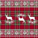 TAPPETO ANTISCIVOLO CERVO TARTAN SCOZZESE ROSSO 52X350