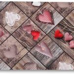 TAPPETO ANTISCIVOLO CUORI IN TESSUTO 52X250