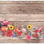 TAPPETO ANTISCIVOLO FIORI SU LEGNO 52X150