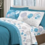 LENZUOLA MATRIMONIALE 100% COTONE PALLONCINI AZZURRO