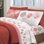 LENZUOLA MATRIMONIALE 100% COTONE PALLONCINI  ROSSO