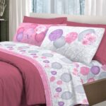 LENZUOLA MATRIMONIALE 100% COTONE PALLONCINI  ROSA