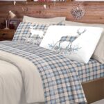 LENZUOLA MATRIMONIALE 100% FLANELLA CERVO AZZURRO