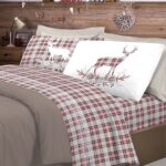 LENZUOLA MATRIMONIALE 100% FLANELLA CERVO ROSSO