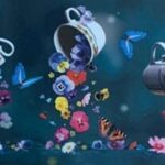 TAPPETO ANTISCIVOLO TAZZINE FIORI E FARFALLE 52X150