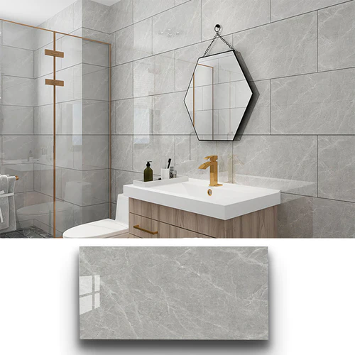 Image PANNELLO ADESIVO MARMO 18 60X30 GRIGIO/BEIGE - immagine 1