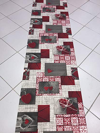 Image TAPPETO MOD.SURF FULL DIS.243 LOVE NODO SHABBY GRIGIO ROSSO - immagine 1