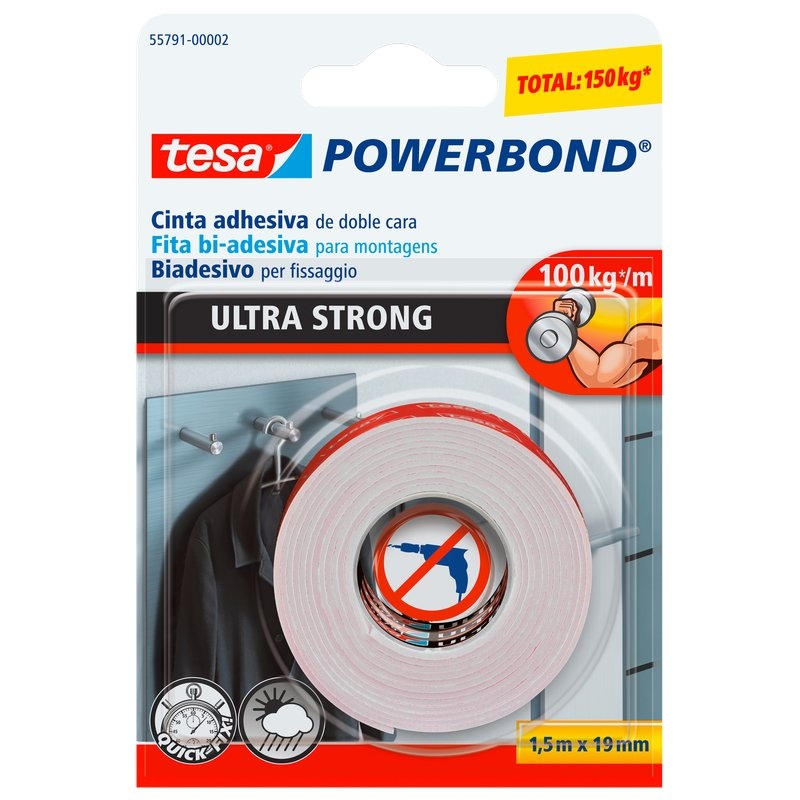 Image TESA BIADESIVO POWERBOND ULTRA STRONG 1,5X19 - immagine 1