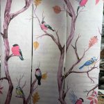 STAMPA DIGITALE ALBERI E UCCELLI 159X280 CM