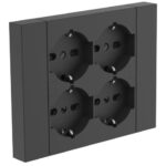 MULTIPRESA QUADRA AD INCASSO  4 PRESE P40 NERA