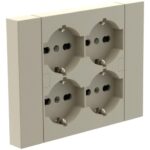 MULTIPRESA QUADRA AD INCASSO  4 PRESE P40 SABBIA