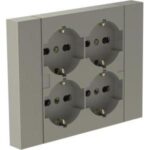 MULTIPRESA QUADRA AD INCASSO  4 PRESE P40 TITANIO